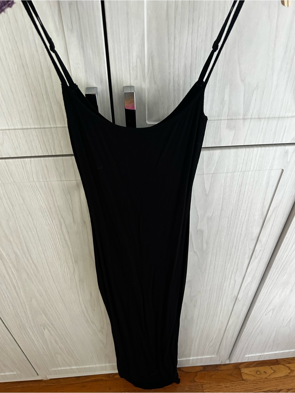 SKIMS Black Ribbed Tank Dress